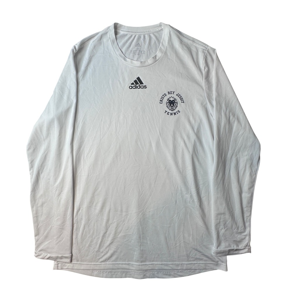 Adidas Shirt Mens‎ M White Cristo Rey Jesuit Tennis AEROREADY Long Sleeve HS9216